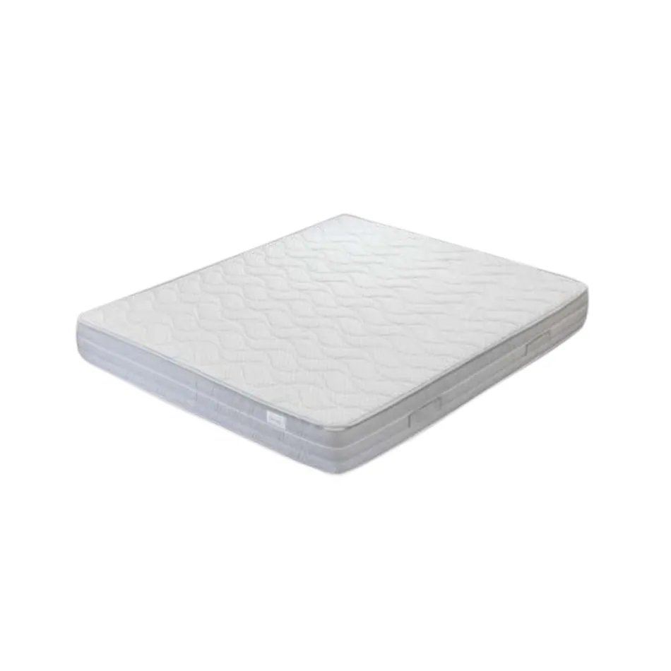 Manželská postel s železným čelem, 2 nočními stolky a matrací - Design Viadurini