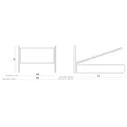 Manželská postel s železným čelem, 2 nočními stolky a matrací - Design Viadurini