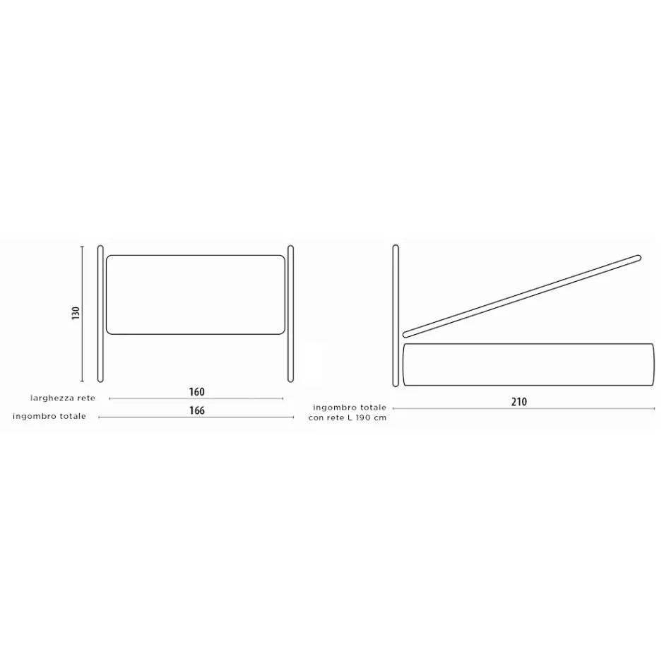 Manželská postel s železným čelem a polštáři Made in Italy - Peter Viadurini