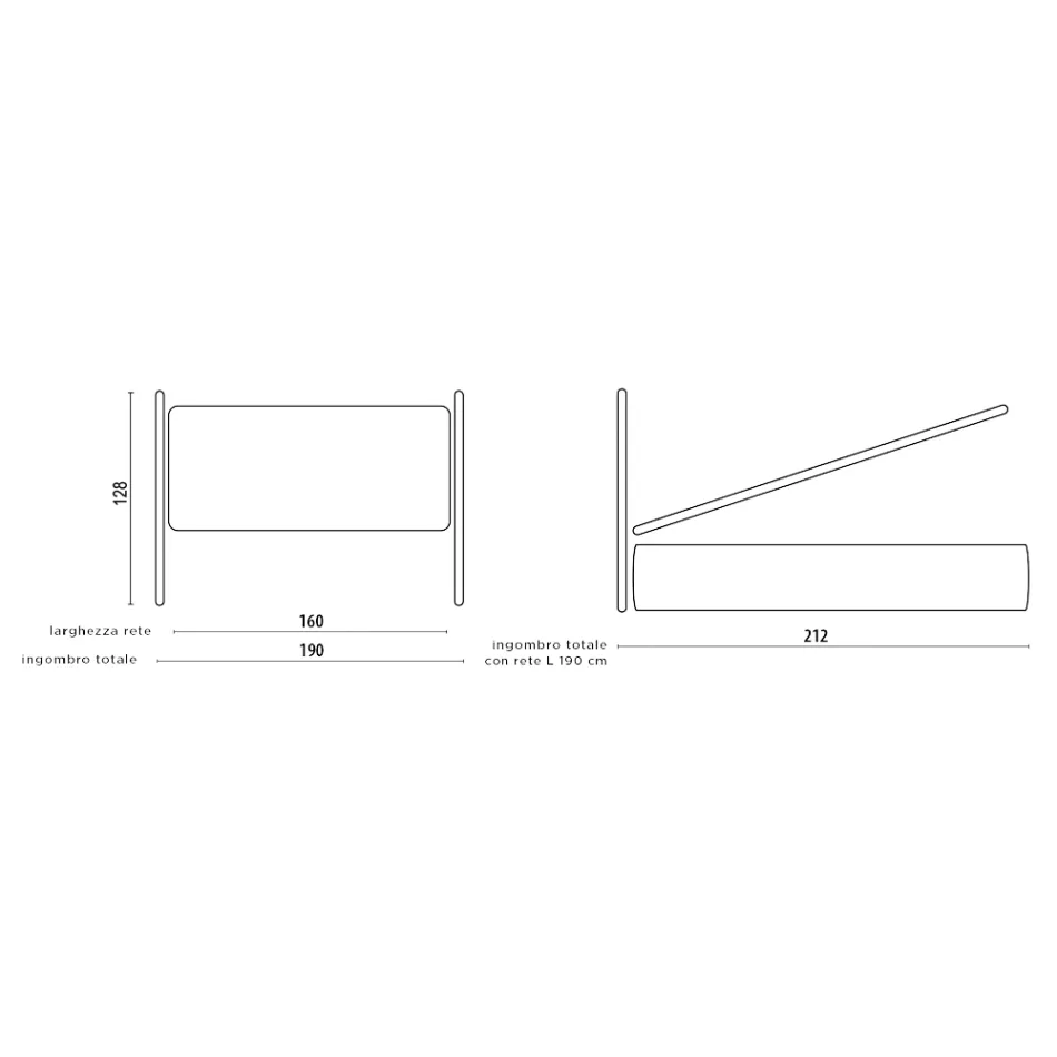 Manželská postel s železným čelem a polstrovaným rámem postele Made in Italy - Kenzo Viadurini