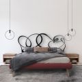 Manželská postel s železným čelem a polstrovaným rámem postele Made in Italy - Kenzo