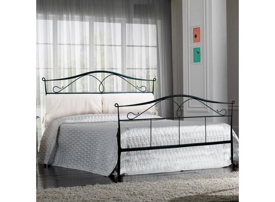 Manželská postel s čelem z trubkového železa Made in Italy - Copy Viadurini