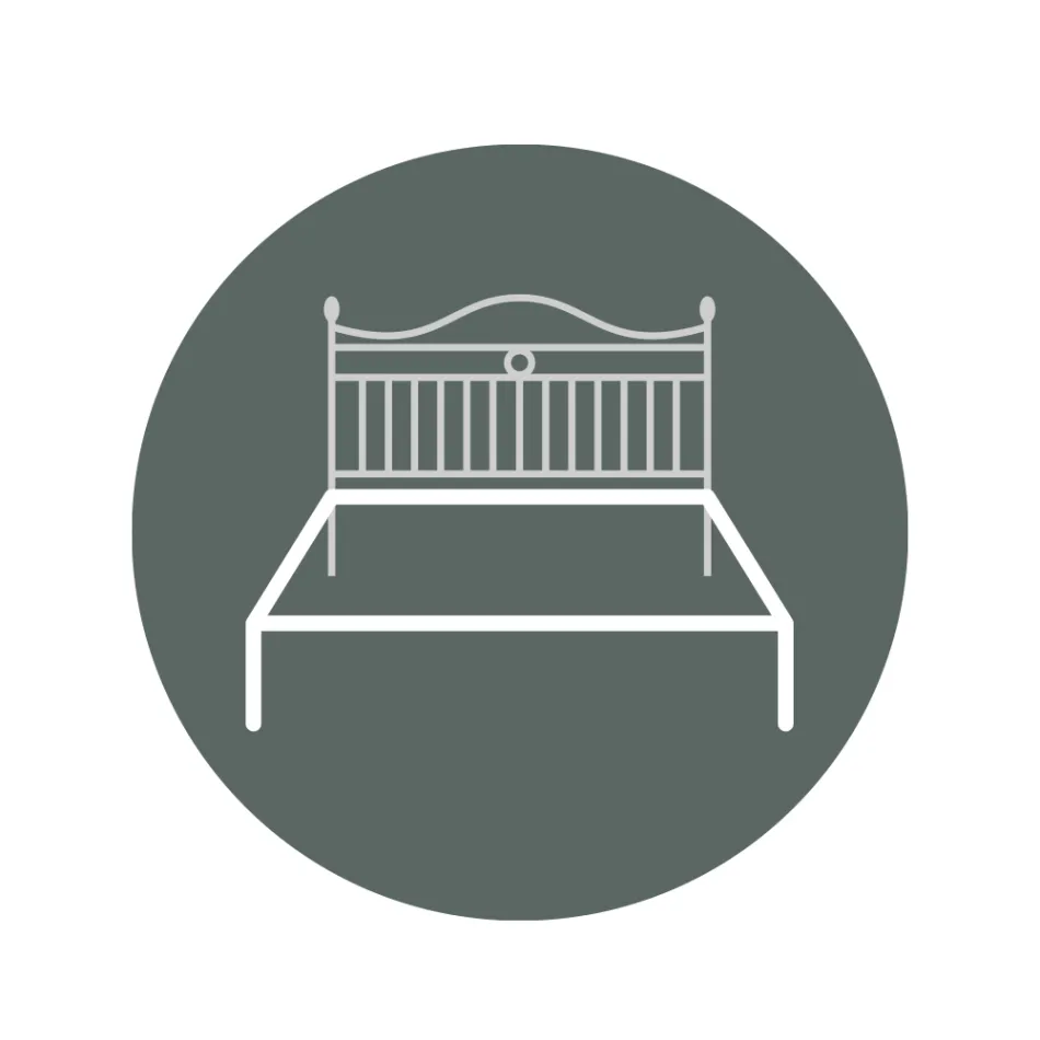 Manželská postel s čelem z trubkového železa Made in Italy - Kenzo Viadurini