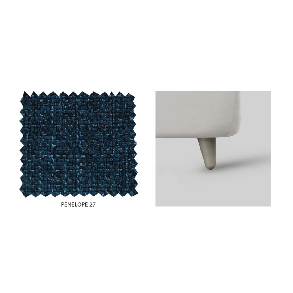 Manželská postel s čalouněným čelem v látce Made in Italy - Fulmine Viadurini