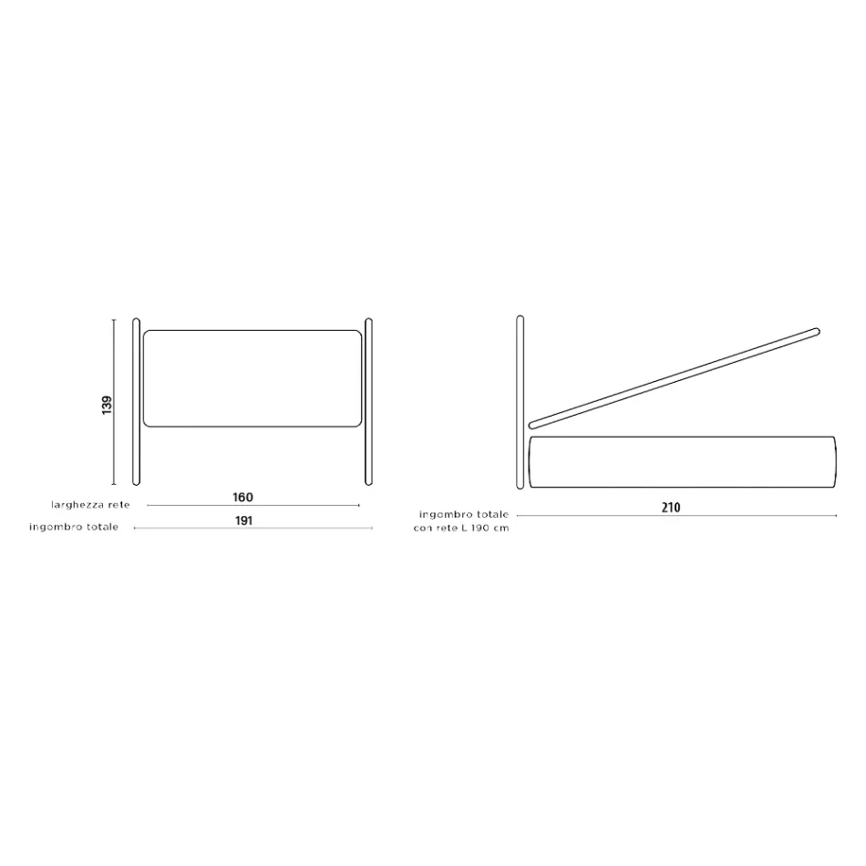 Manželská postel s čalouněným čelem v látce Made in Italy - Fulmine Viadurini