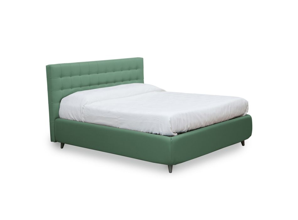 Manželská postel s čelem v ekokůži nebo látce Made in Italy - Buddy Viadurini