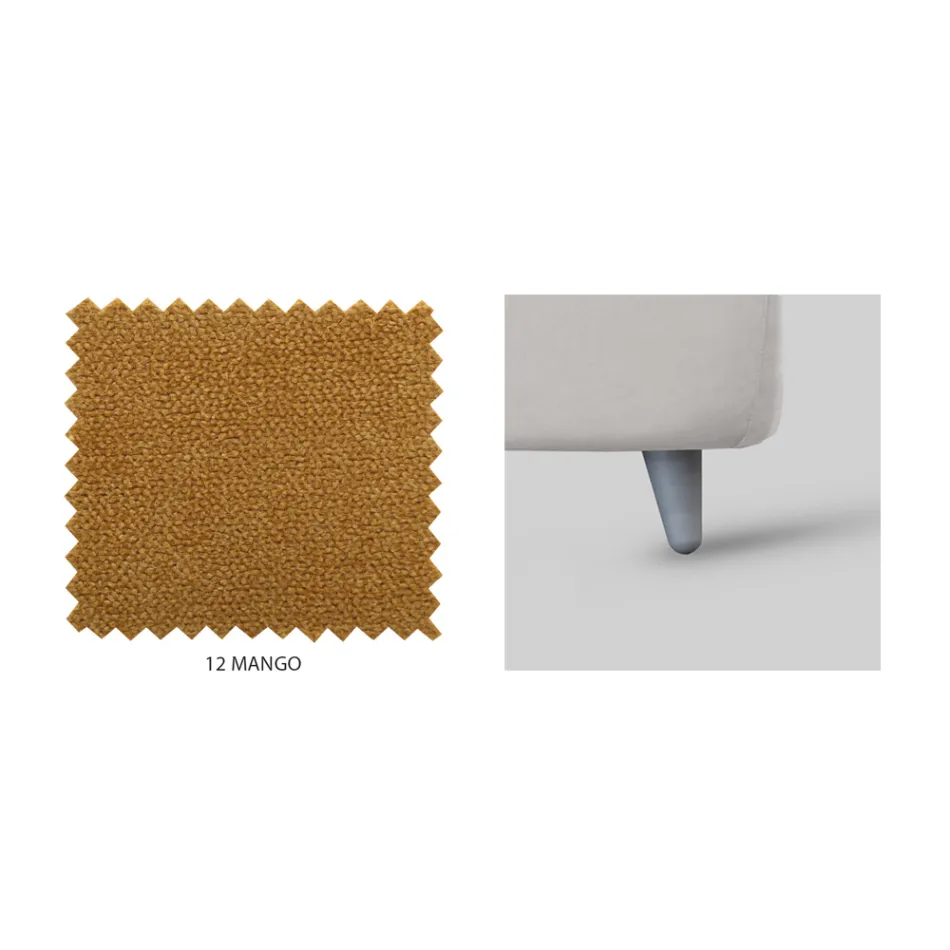 Manželská postel s čelem v ekokůži nebo látce Made in Italy - Buddy Viadurini