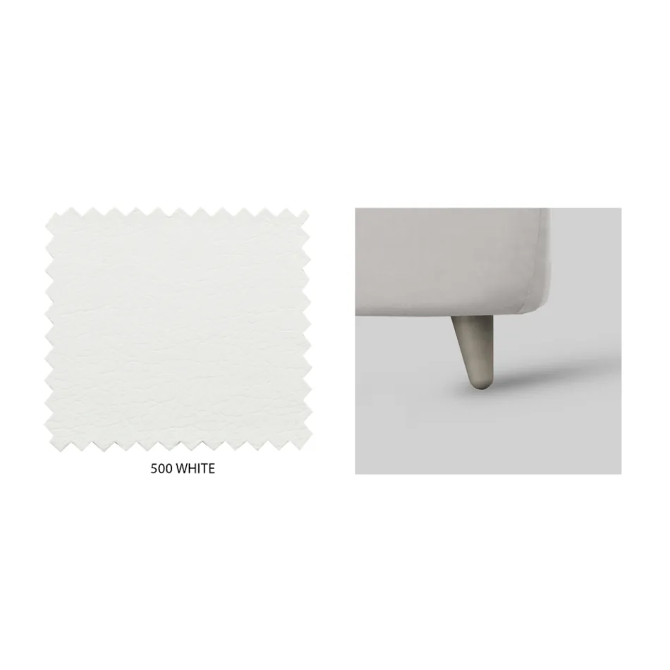 Manželská postel s čelem v ekokůži nebo látce Made in Italy - Buddy Viadurini