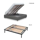 Manželská postel s čelem v ekokůži nebo látce Made in Italy - Buddy Viadurini