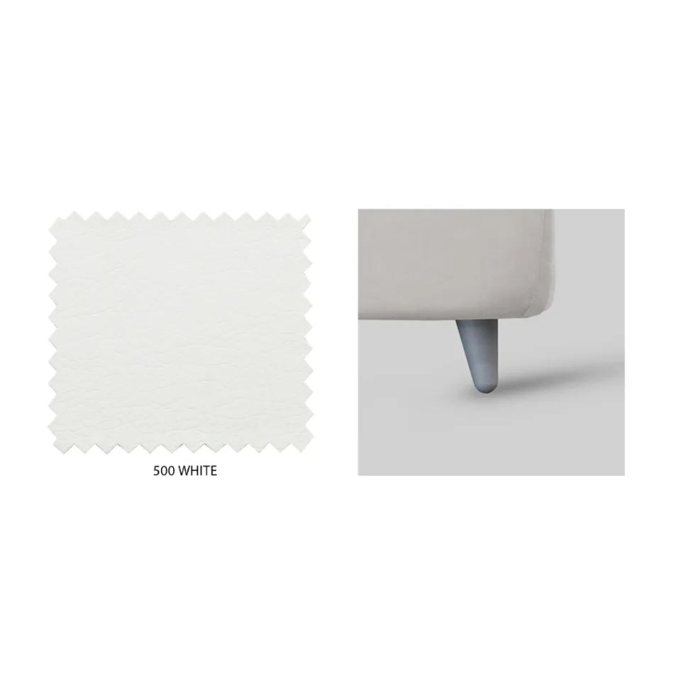 Manželská postel s čelem z ekokůže Made in Italy - Fiuto Viadurini