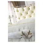 Klasická manželská postel ze železa a kůže Made in Italy - King Viadurini