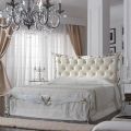 Klasická manželská postel ze železa a kůže Made in Italy - King