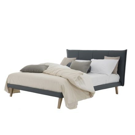 Luxusní designová manželská postel z ekokůže nebo látky vyrobené v Itálii – Generus Viadurini