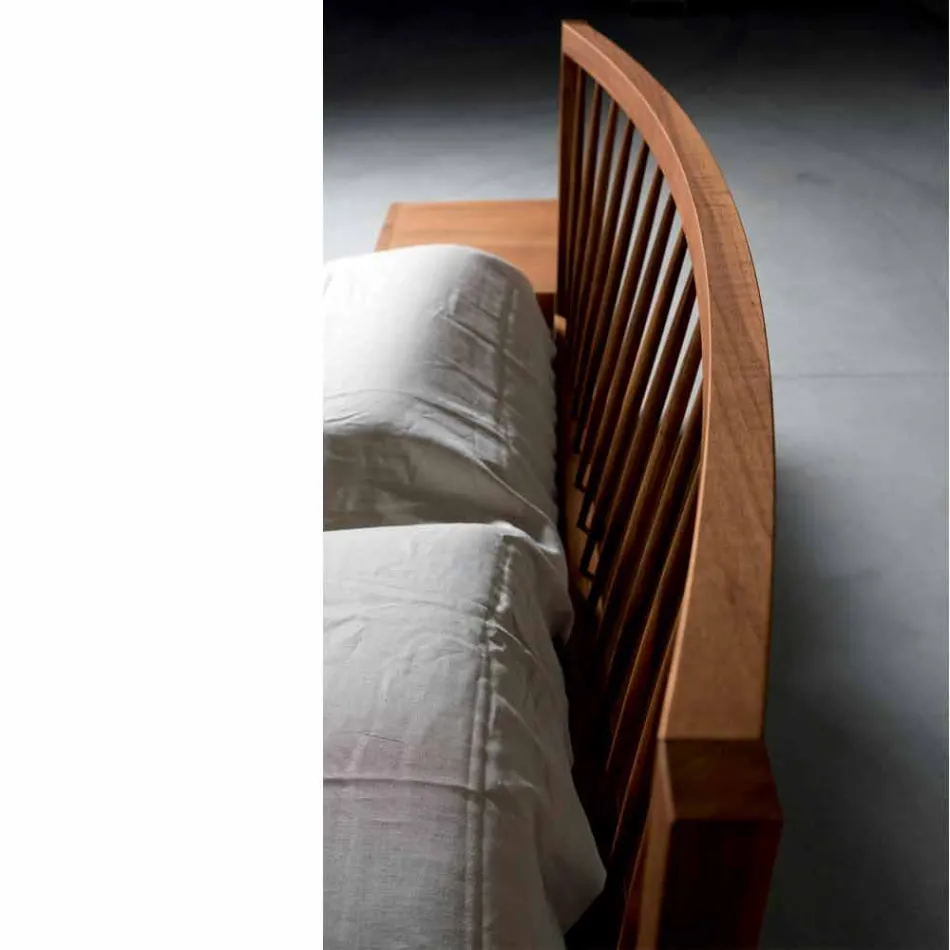 Design dvojlůžka 160x200cm s pevnou základnou Alain ořech Viadurini