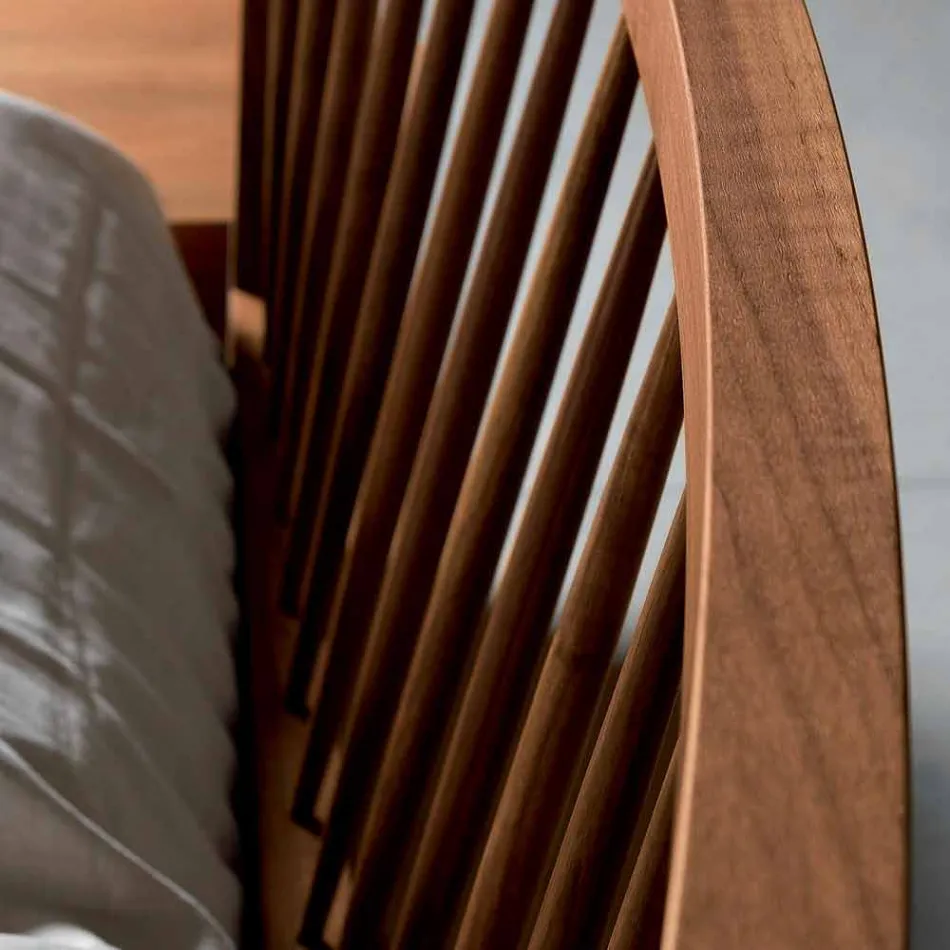 Design dvojlůžka 160x200cm s pevnou základnou Alain ořech Viadurini