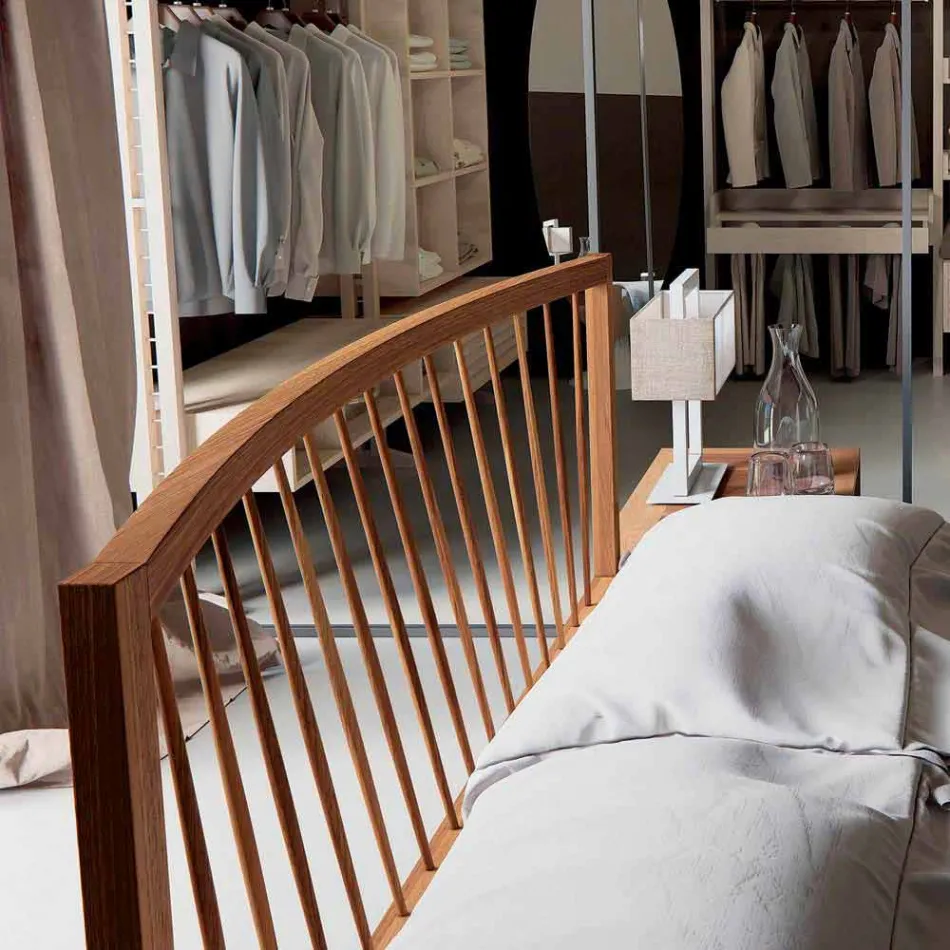 Design dvojlůžka 160x200cm s pevnou základnou Alain ořech Viadurini