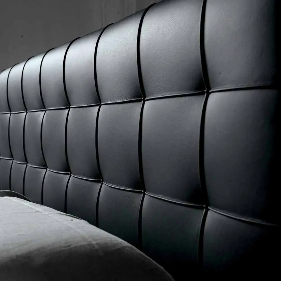 Dvojlůžko design s polstrovanou čalouněnou deskou Leilo, 160x200 cm Viadurini