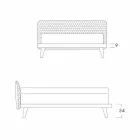 Designová manželská postel čalouněná látkou Corolle Bolzan Viadurini