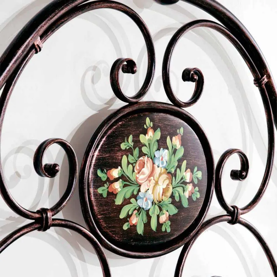 Manželská postel s tepaného železa návrh vytvořený Alexa Viadurini