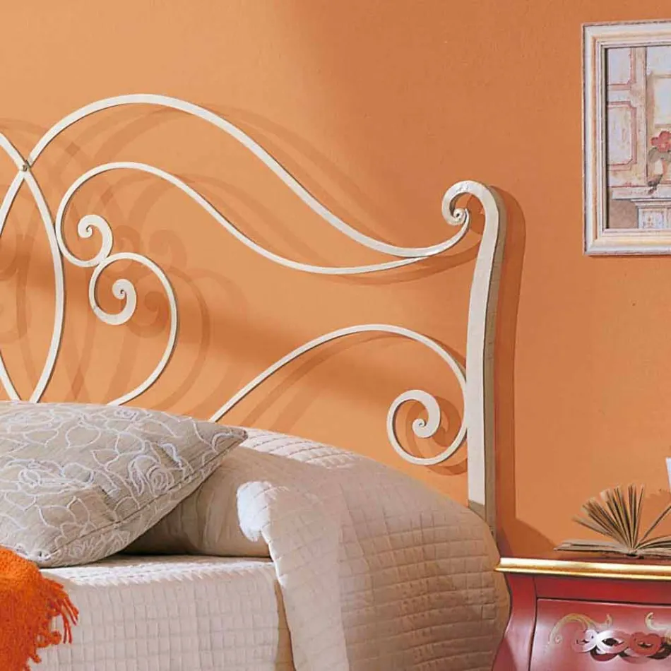 Manželská postel z masivního železa Allie designem, vyrobený v Itálii Viadurini