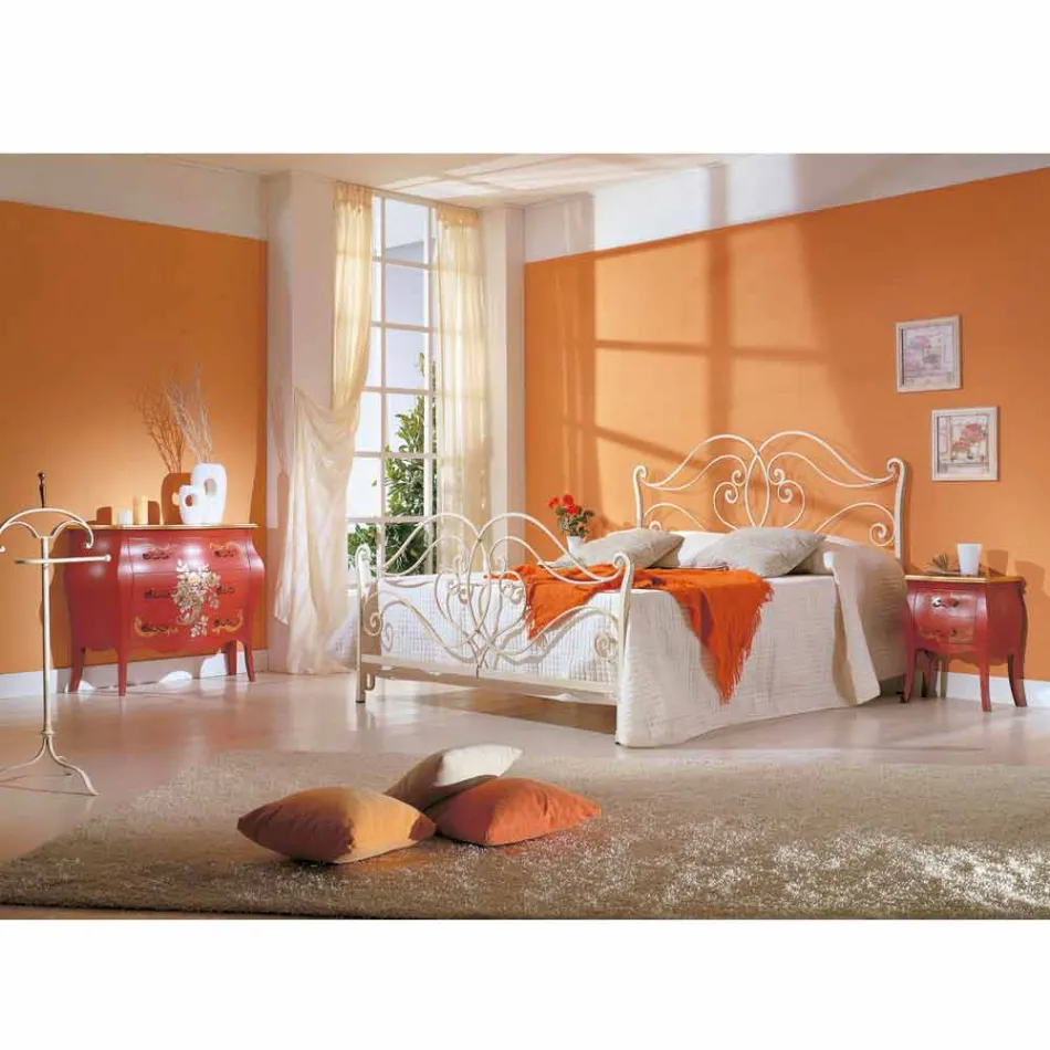 Manželská postel z masivního železa Allie designem, vyrobený v Itálii Viadurini