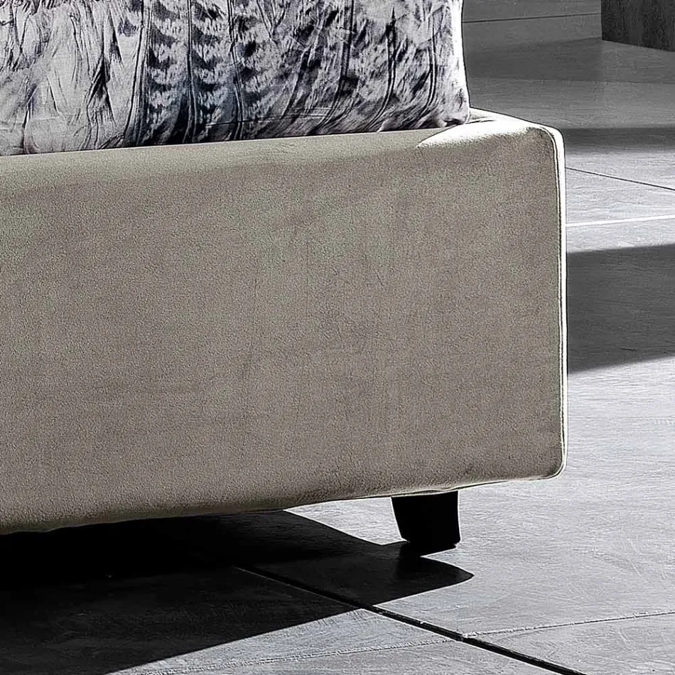 Moderní designová manželská postel s plisovaným nebo prošívaným čelem - Alano Viadurini