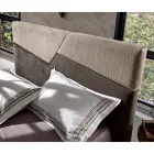 Moderní designová manželská postel s plisovaným nebo prošívaným čelem - Alano Viadurini