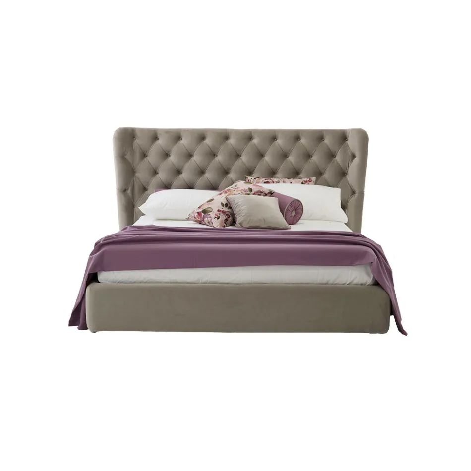 Luxusní manželská postel s boxem a čelem Capitonnè Made in Italy - Papero Viadurini