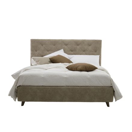 Luxusní čalouněná manželská postel s úložným boxem Made in Italy – Torn Viadurini
