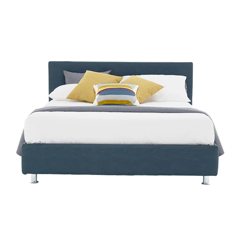 Luxusní manželská postel z ekokůže nebo látky s krabicí Made in Italy – Nuvola Viadurini