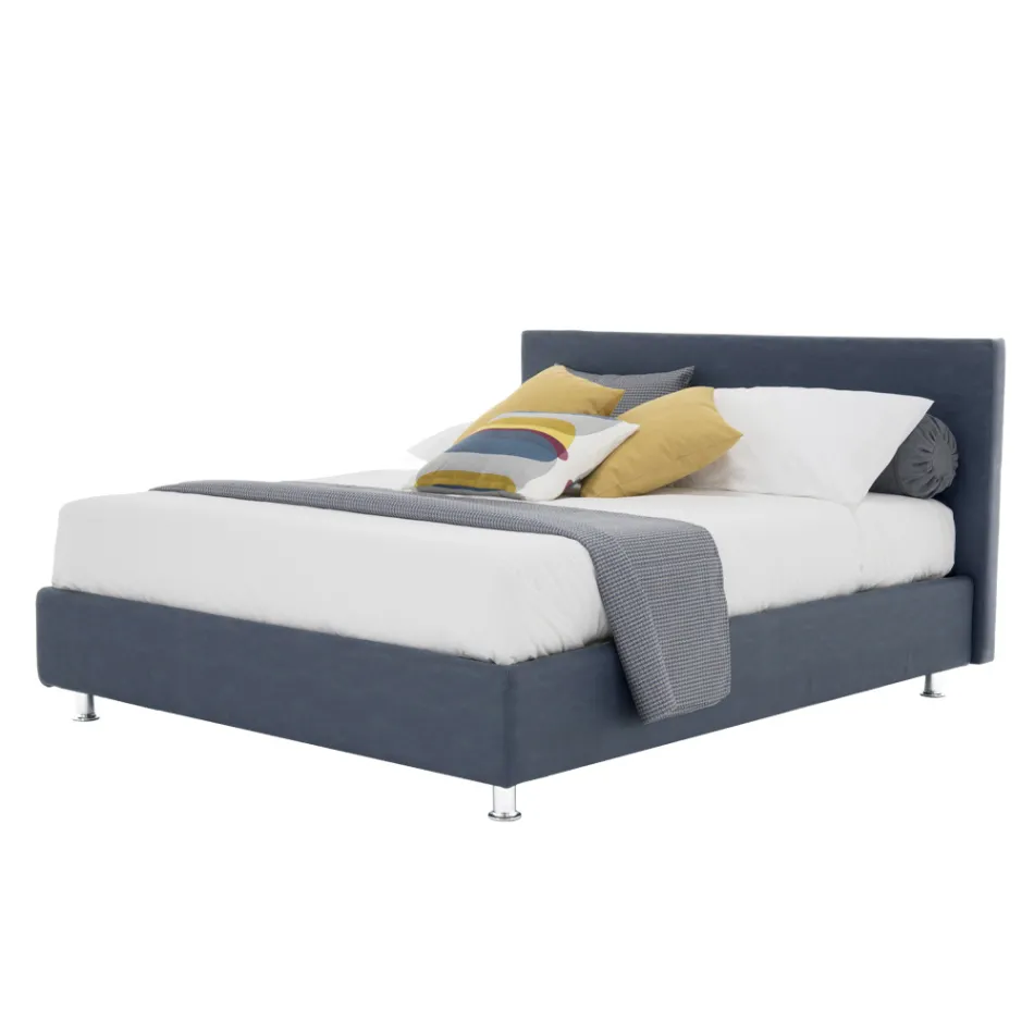 Luxusní manželská postel z ekokůže nebo látky s krabicí Made in Italy – Nuvola Viadurini