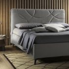 Čalouněná manželská postel s úložným boxem Made in Italy - Slunečnice Viadurini