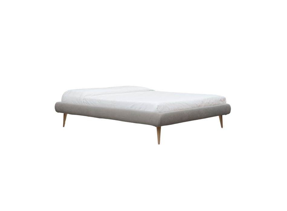 Čalouněná manželská postel s matrací a 2 nočními stolky Made in Italy - Rolly Viadurini