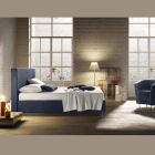 Čalouněná manželská postel s matrací a polštáři Made in Italy - Verga Viadurini