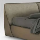 Manželská postel polstrovaná a potažená látkou a kůží vyrobená v Itálii - Lula Viadurini