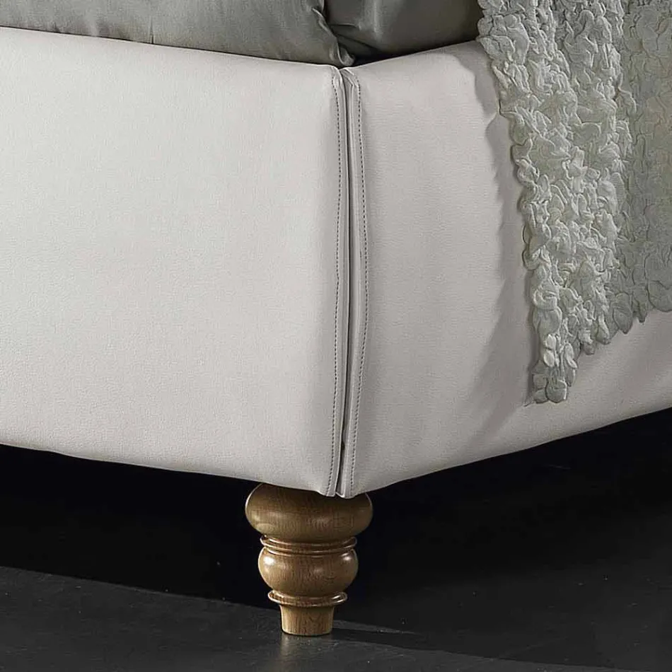 Dvoulůžko čalouněné faux kůže s krabicí 160x190 / 200 cm Agly Viadurini