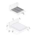 Manželská postel čalouněná polyuretanovou pěnou Made in Italy - Capriccio Viadurini