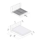 Manželská postel čalouněná polyuretanovou pěnou Made in Italy - Capriccio Viadurini