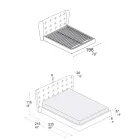 Manželská postel čalouněná polyuretanovou pěnou Made in Italy - Capriccio Viadurini