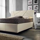 Manželská postel v umělé kůže s krabicí vrcholit 160x190 / 200 cm Mia Viadurini