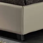 Manželská postel v umělé kůže s krabicí vrcholit 160x190 / 200 cm Mia Viadurini