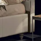 Manželská postel v umělé kůži s odkládací schránkou 160x190 / 200 cm Gin Viadurini