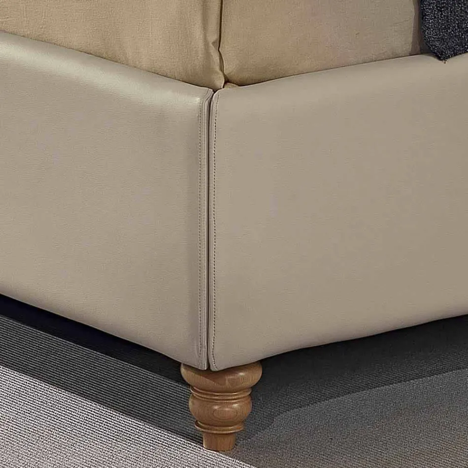 Manželská postel v umělé kůži s odkládací schránkou 160x190 / 200 cm Gin Viadurini