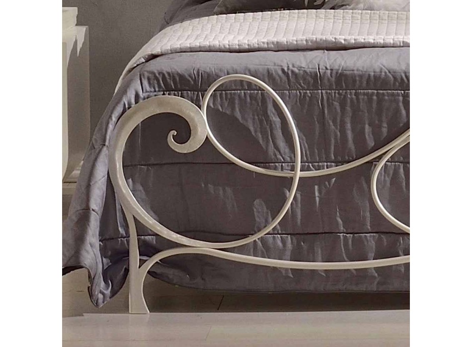 Manželská postel v tepaného železa s Athena houslový klíč dekorace Viadurini