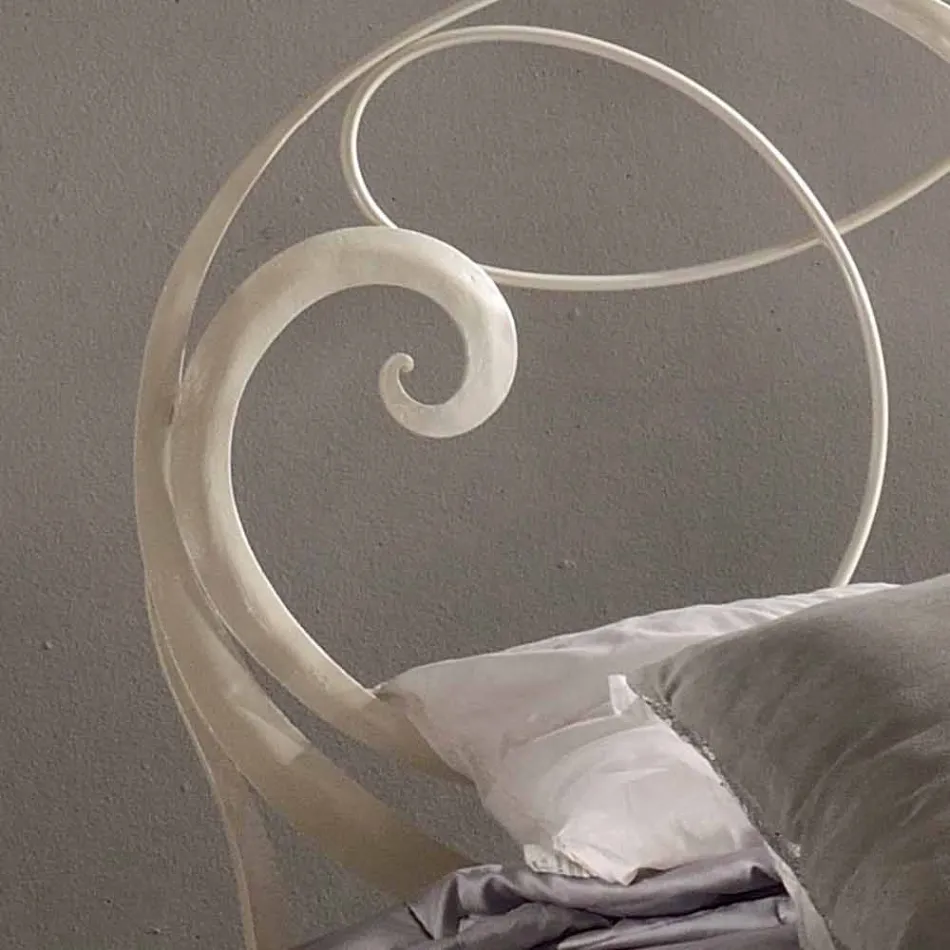 Manželská postel v tepaného železa s Athena houslový klíč dekorace Viadurini