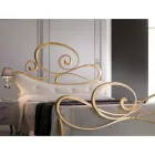 Kovová manželská postel s koordinovaným podnožím Made in Italy - Laser Viadurini