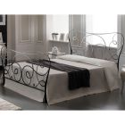 Železná manželská postel s volitelnou podnožkou Made in Italy - Lampo Viadurini