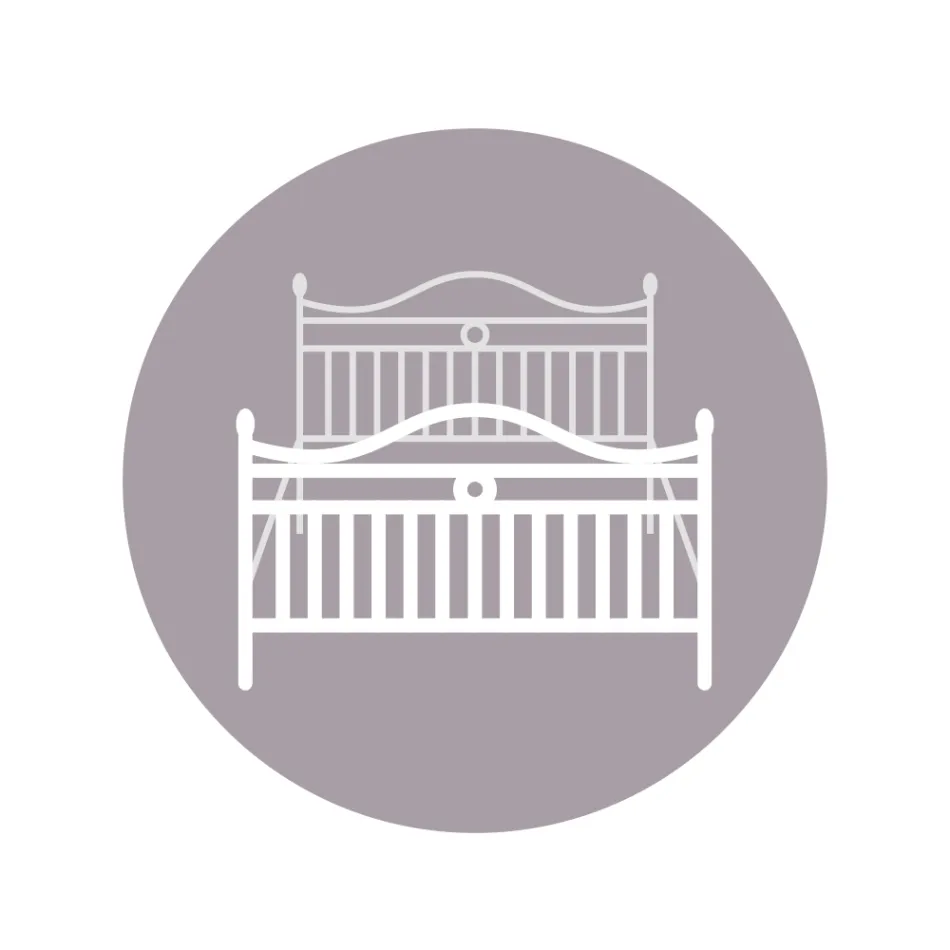 Železná manželská postel s volitelnou podnožkou Made in Italy - Lampo Viadurini