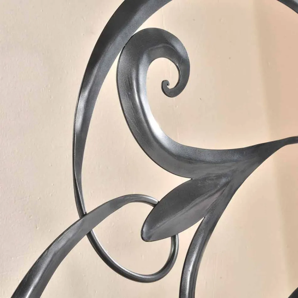 Iron manželská postel s čelem postele ve Allison kovanou čepelí Viadurini