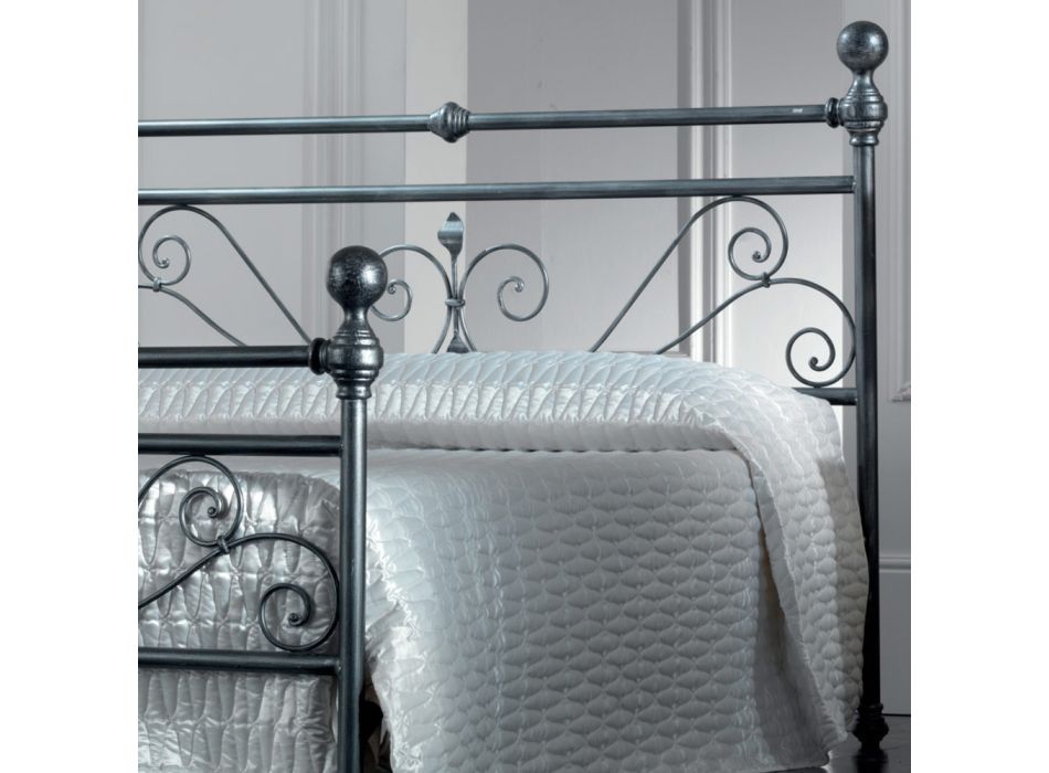 Manželská postel z černé stříbrné trubkové žehličky Made in Italy - Geometrie Viadurini